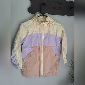 Zara Nylon Color Block Lightweight Jacket Size 8 NWOT
